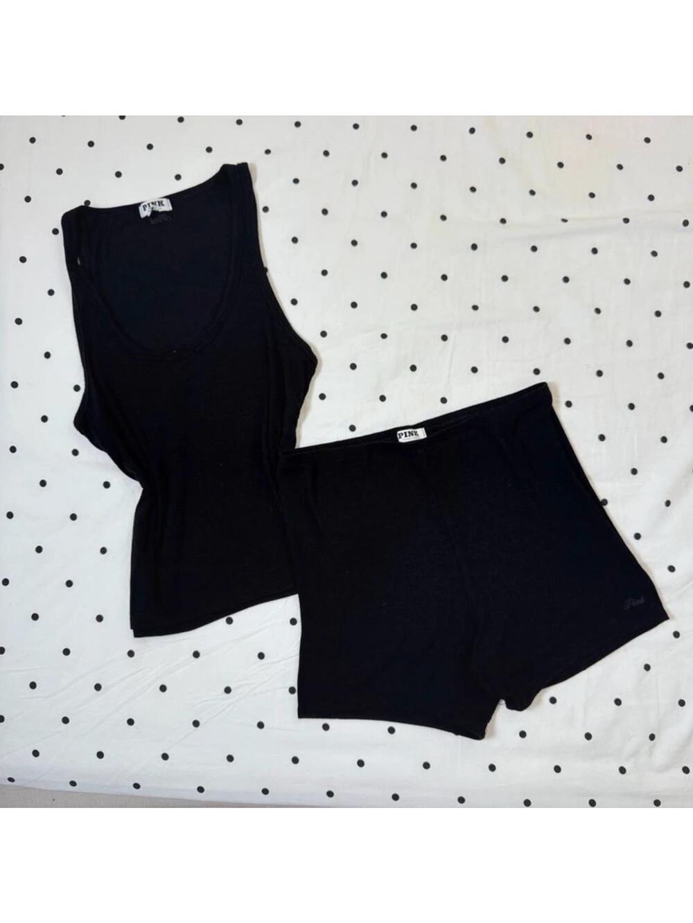 Victorias secret pink black ribbed